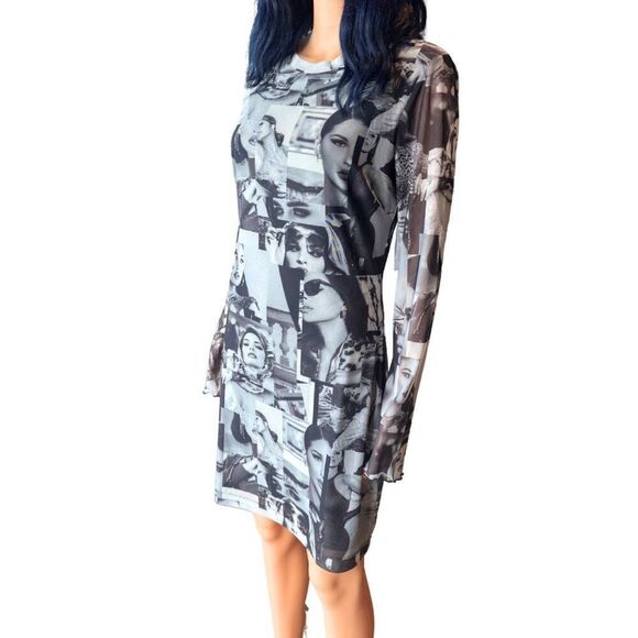 NWT Guess Eco Adriana Icon Mesh Bodycon Mini Dress Size Large - Picture 4 of 8